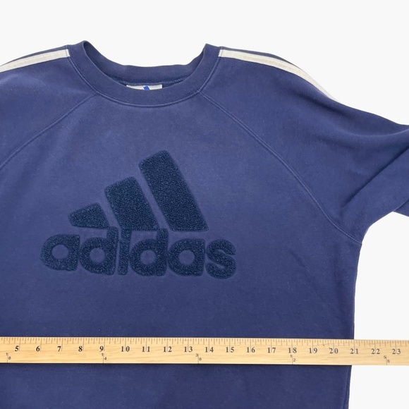 Vintage Adidas Terrycloth Front Logo Blue Wash Sweater - Picture 7 of 9